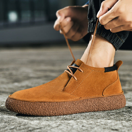 Mocassins Mi-Hauts pour Hommes avec Semelle Texturée et Détail à Lacets 1