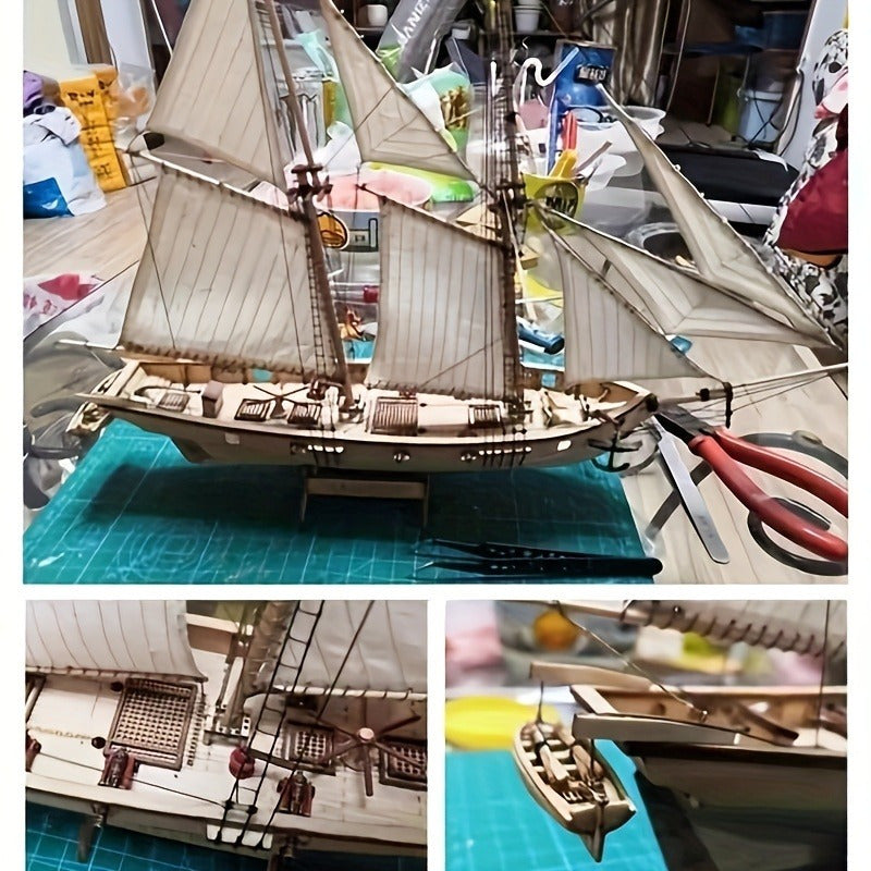 Modèle de Bateau à Voile Puzzle 3D Détailé 2
