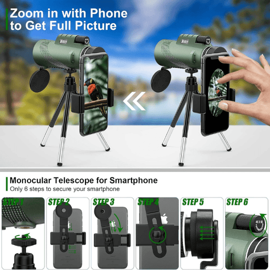 Monoculaire Compact Ultra-Zoom 600x pour Aventure 7