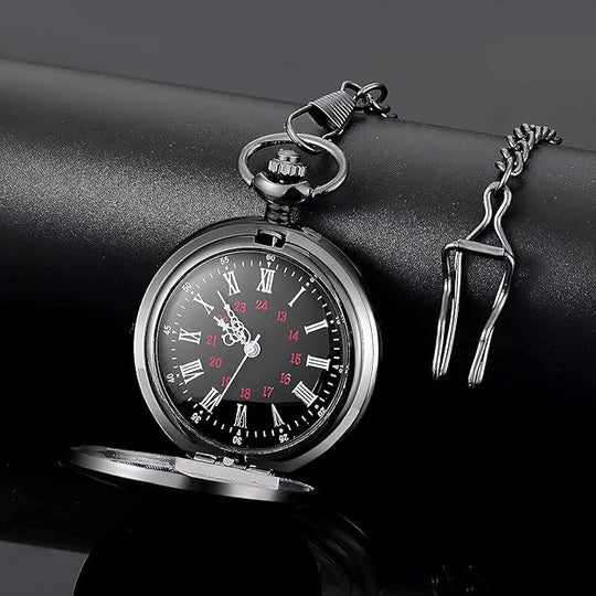 Montre à Gousset Ancienne Vintage Classique avec Chiffres Romains et Chaîne 37 cm 2