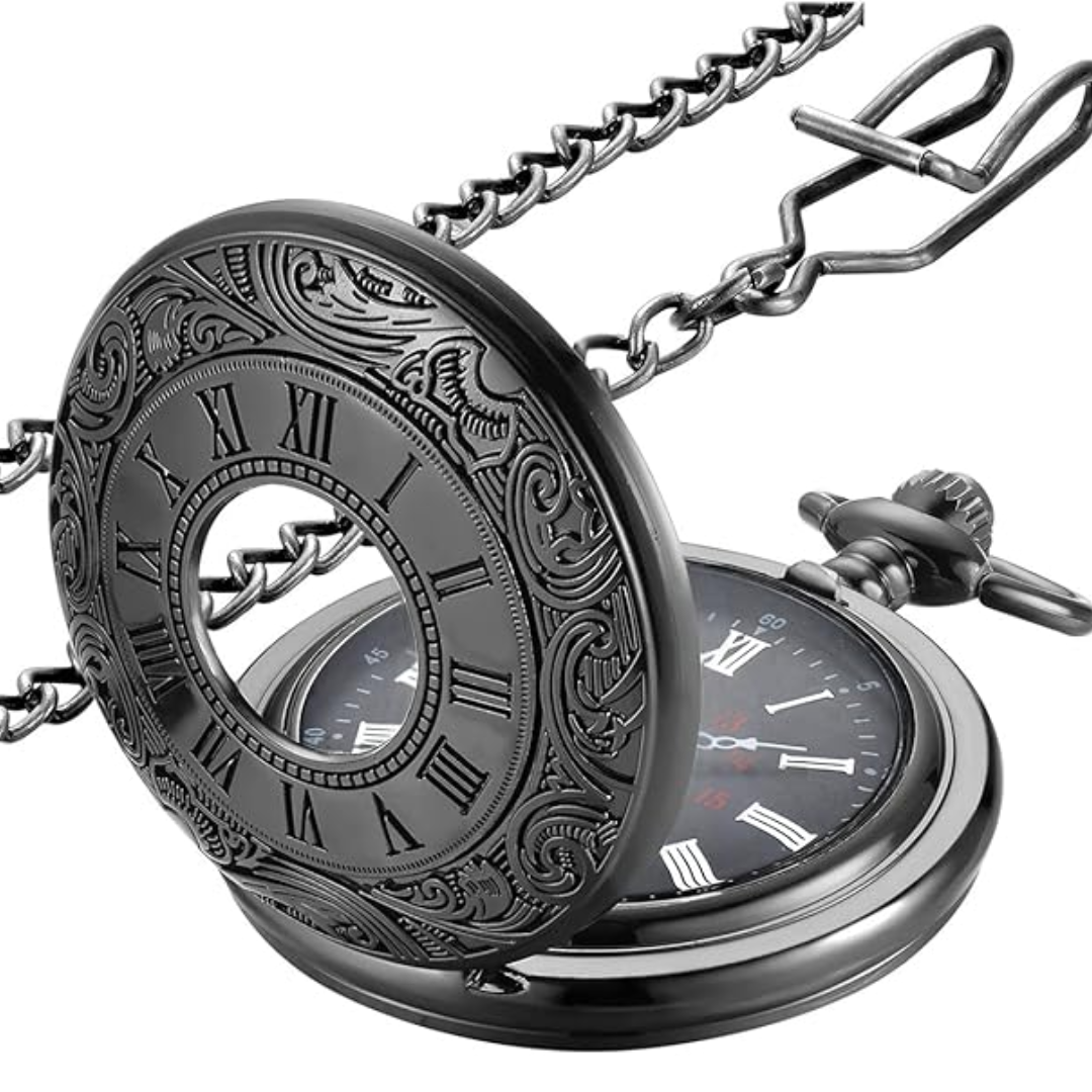 Montre à Gousset Ancienne Vintage Classique avec Chiffres Romains et Chaîne 37 cm 9