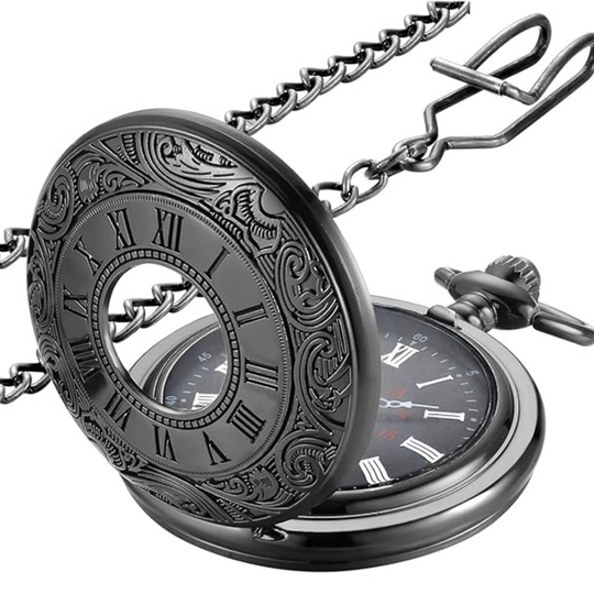 Montre à Gousset Ancienne Vintage Classique avec Chiffres Romains et Chaîne 37 cm 9