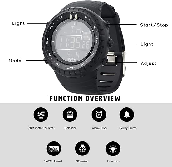 Montre de Sport Numérique Tactique pour Hommes 1