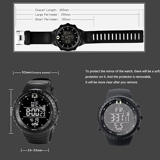 Montre de Sport Numérique Tactique pour Hommes 3