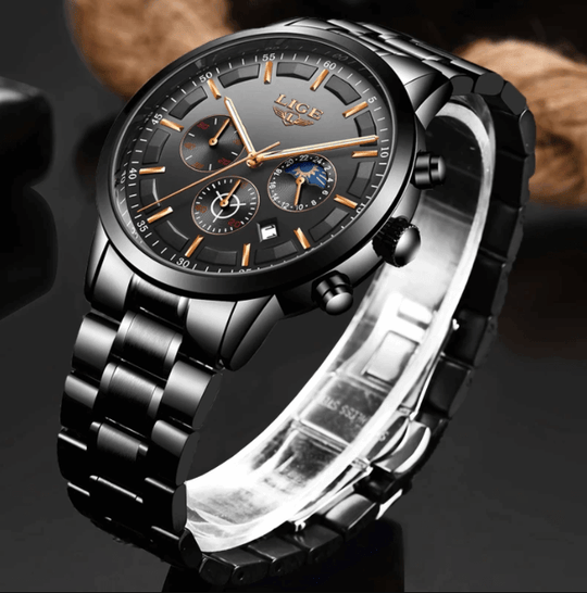 Montre militaire en acier noir 5