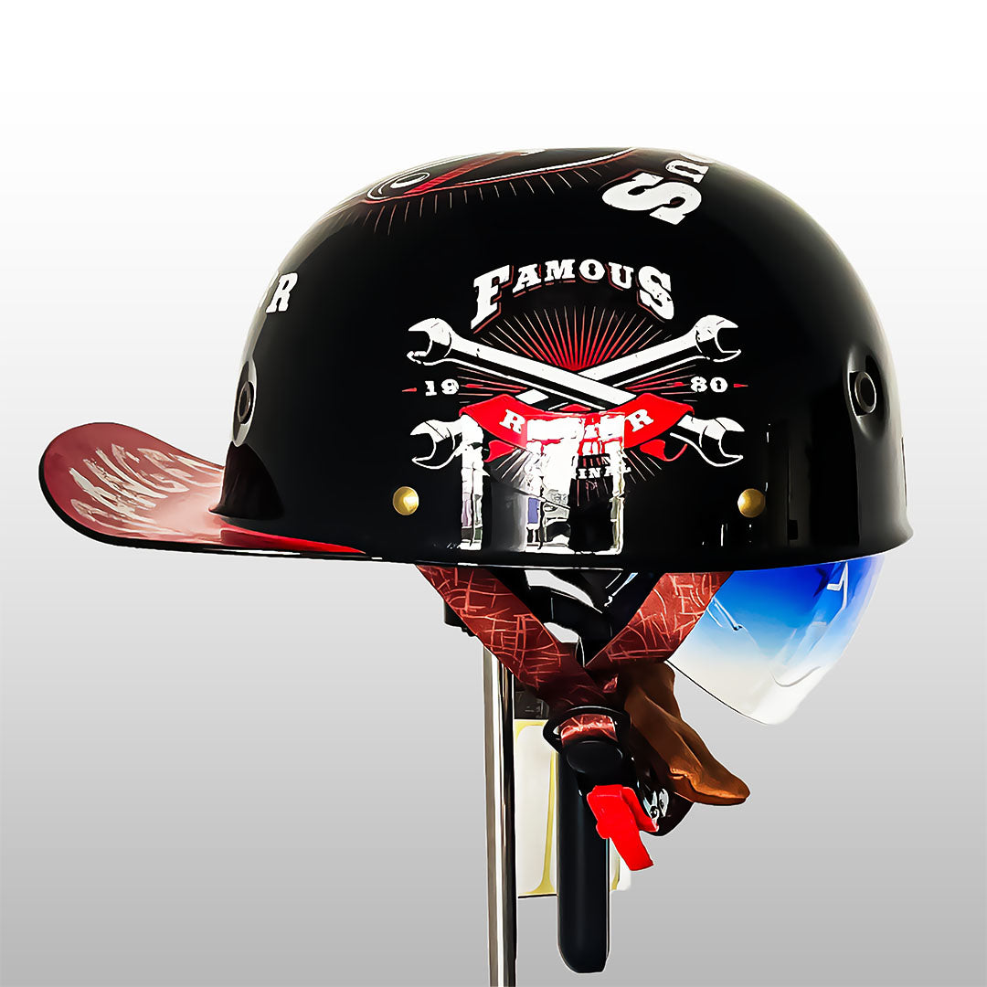Casque de moto style casquette de baseball homologué ECE et DOT