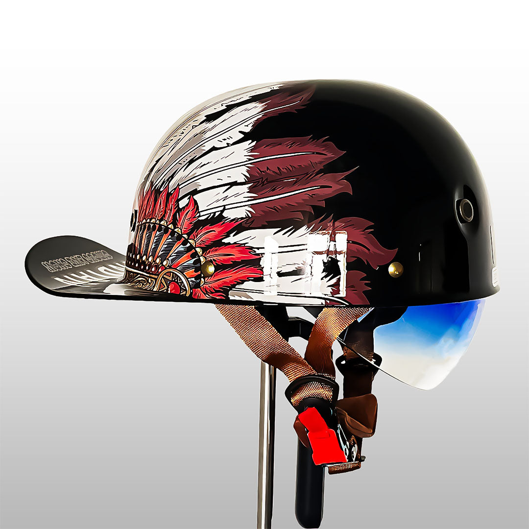 Casque de moto style casquette de baseball homologué ECE et DOT