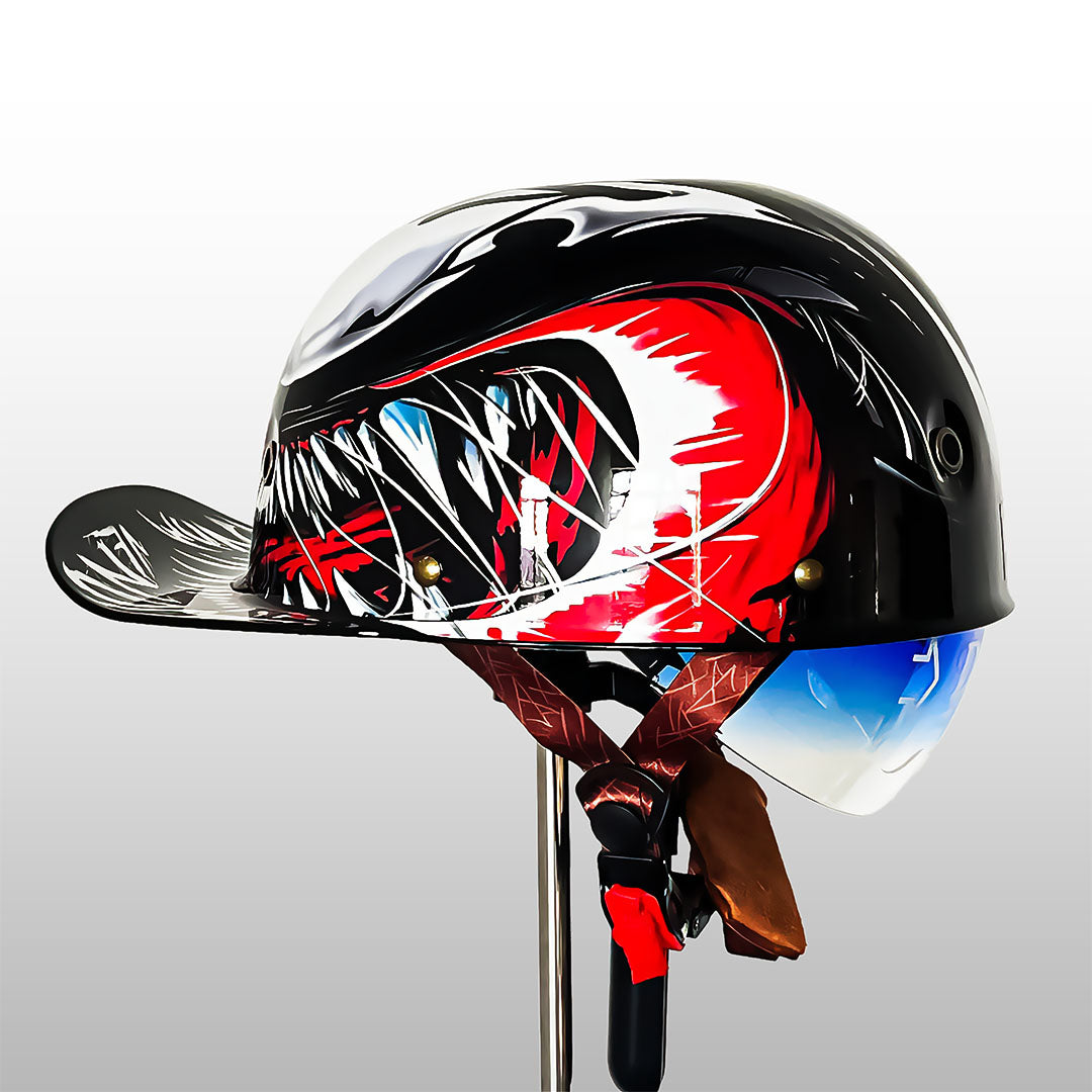 Casque de moto style casquette de baseball homologué ECE et DOT