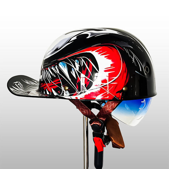 Casque de moto style casquette de baseball homologué ECE et DOT