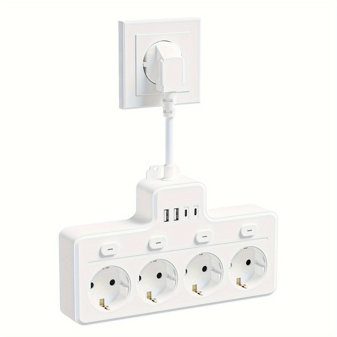 Multiprise 7 en 1 avec Interrupteur et Ports USB Compacte 0