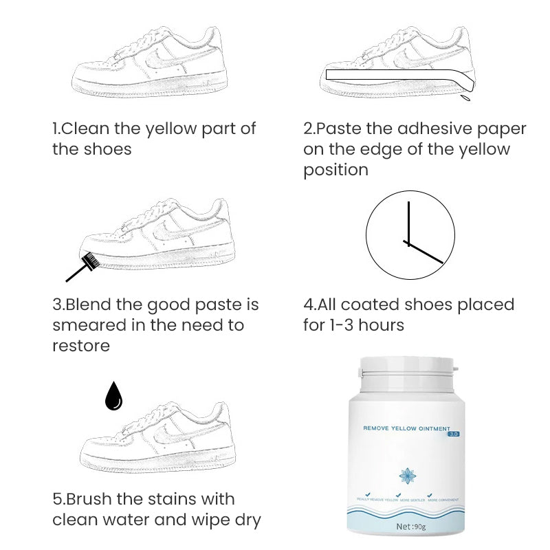 Nettoyant Chaussures Blanches Gel pour Restauration Éclat 3