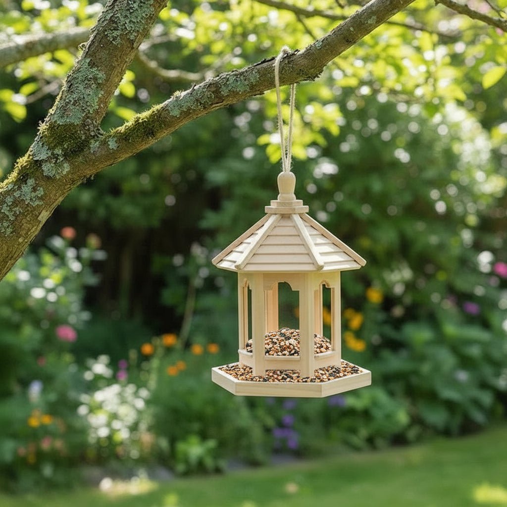 Nichoir à Oiseaux en Bois Rustique avec Système d'Eau Intégré pour Mésanges et Autres Oiseaux 3
