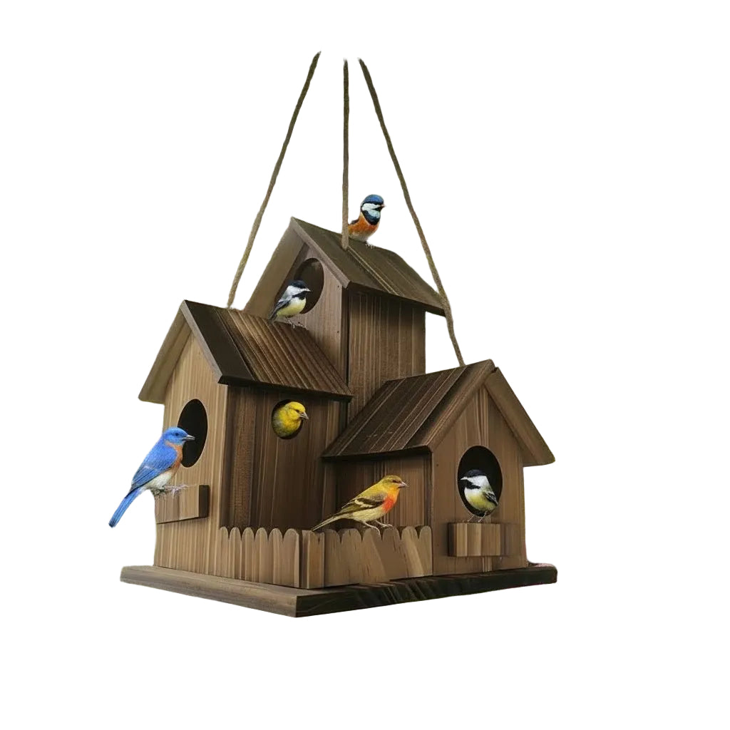 Nichoir en Bois Multi-Chambres pour Oiseaux 0