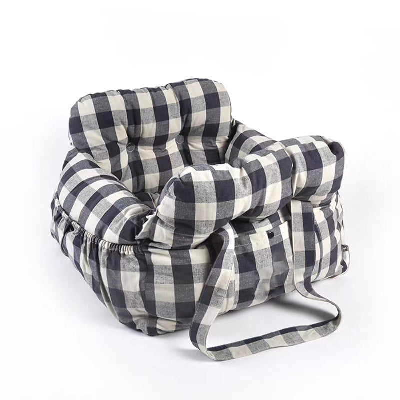 Nid de Voyage Confortable pour Chien avec Rembourrage Doux et Poches Pratiques 9