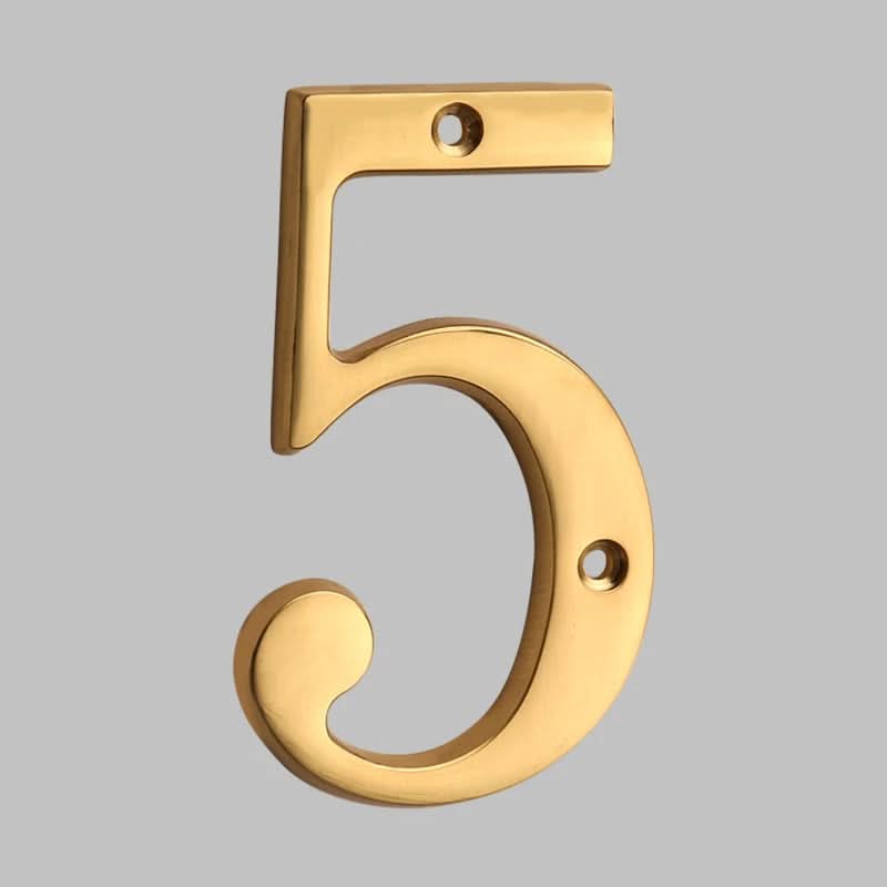 Numéros de Maison Classiques en Laiton pour Entrée 5