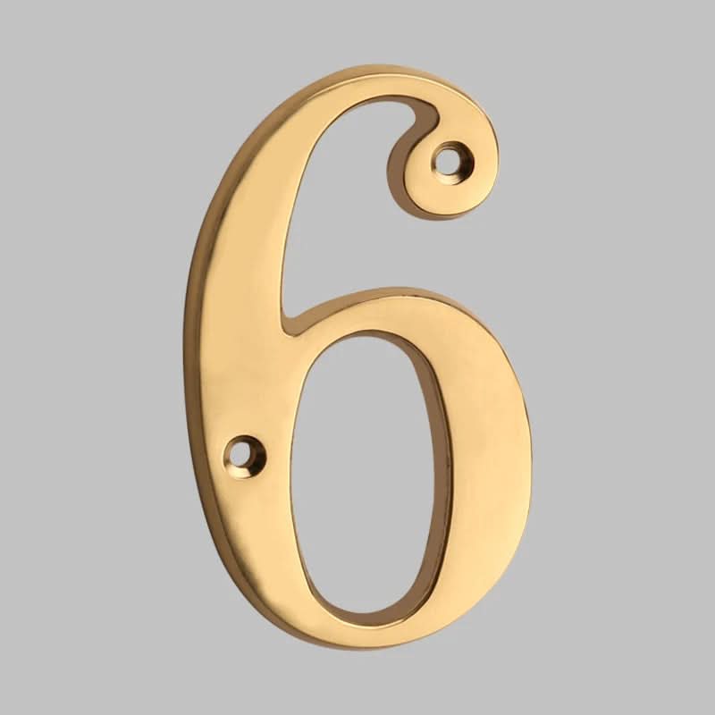 Numéros de Maison Classiques en Laiton pour Entrée 6
