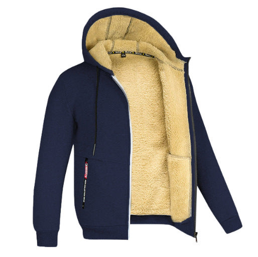 Veste Homme À Capuche En Laine D'Agneau Coupe Moderne Décontractée