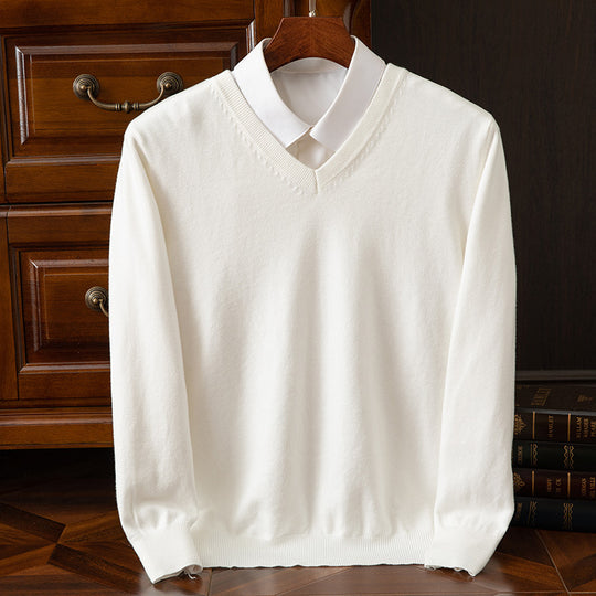 Pull Homme Col V Laine Mérinos Ultra-Douce