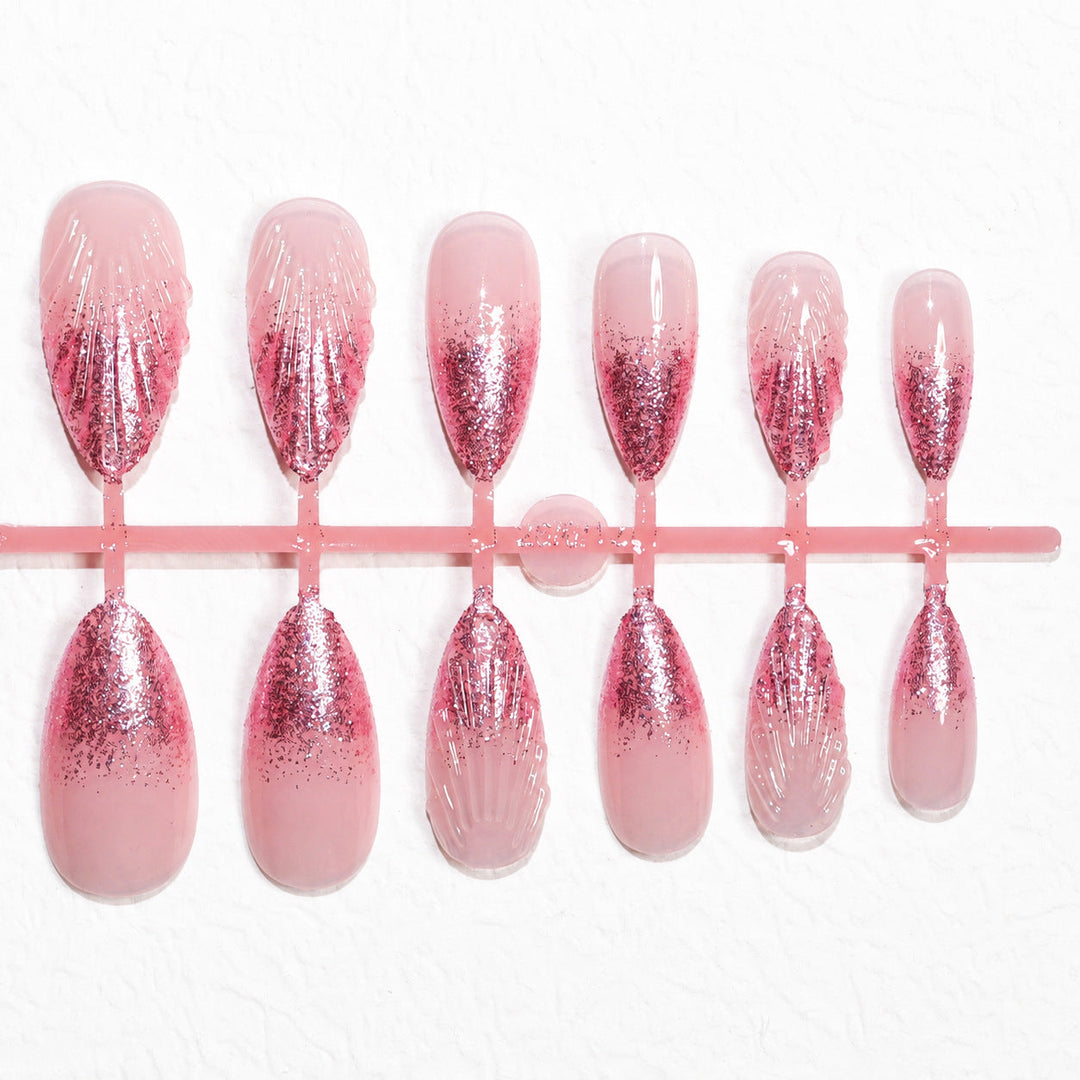 Ongles Artificiels à Paillettes pour Femme Style Glamour 3