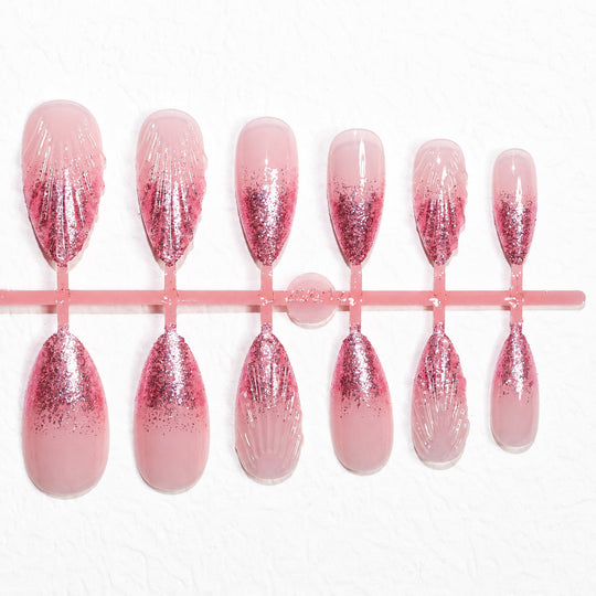Ongles Artificiels à Paillettes pour Femme Style Glamour 3