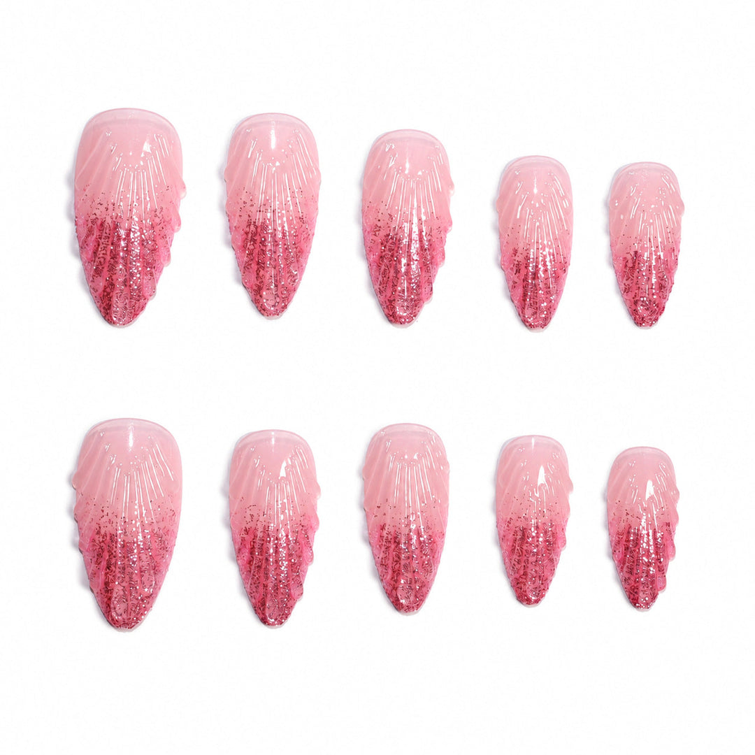 Ongles Artificiels à Paillettes pour Femme Style Glamour 4