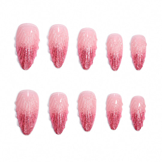 Ongles Artificiels à Paillettes pour Femme Style Glamour 4