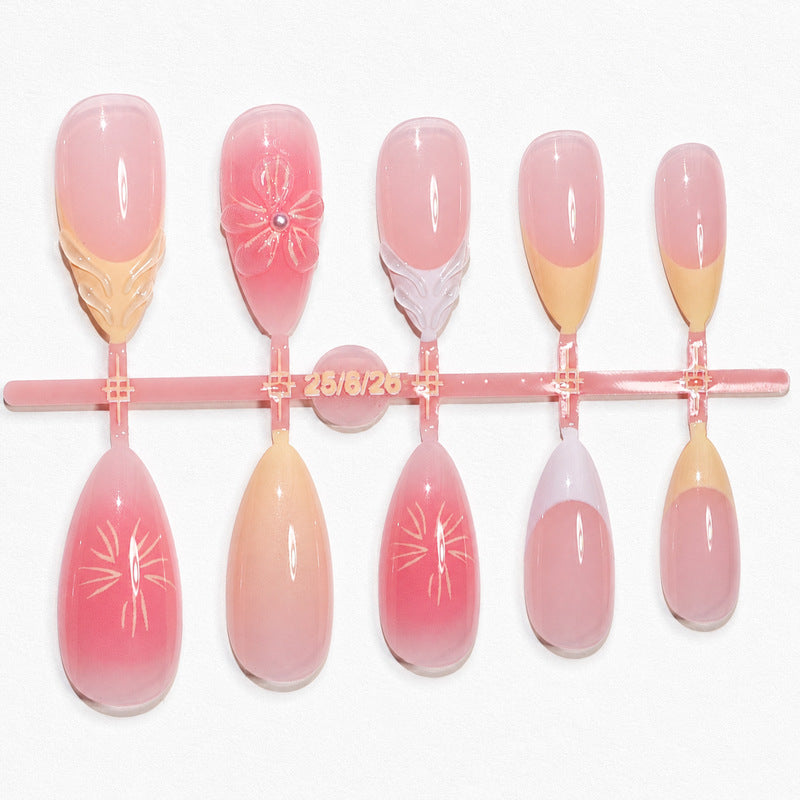 Ongles à Pression Femme Floral Dégradé Chic 2