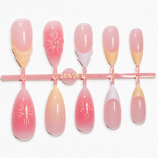 Ongles à Pression Femme Floral Dégradé Chic 2