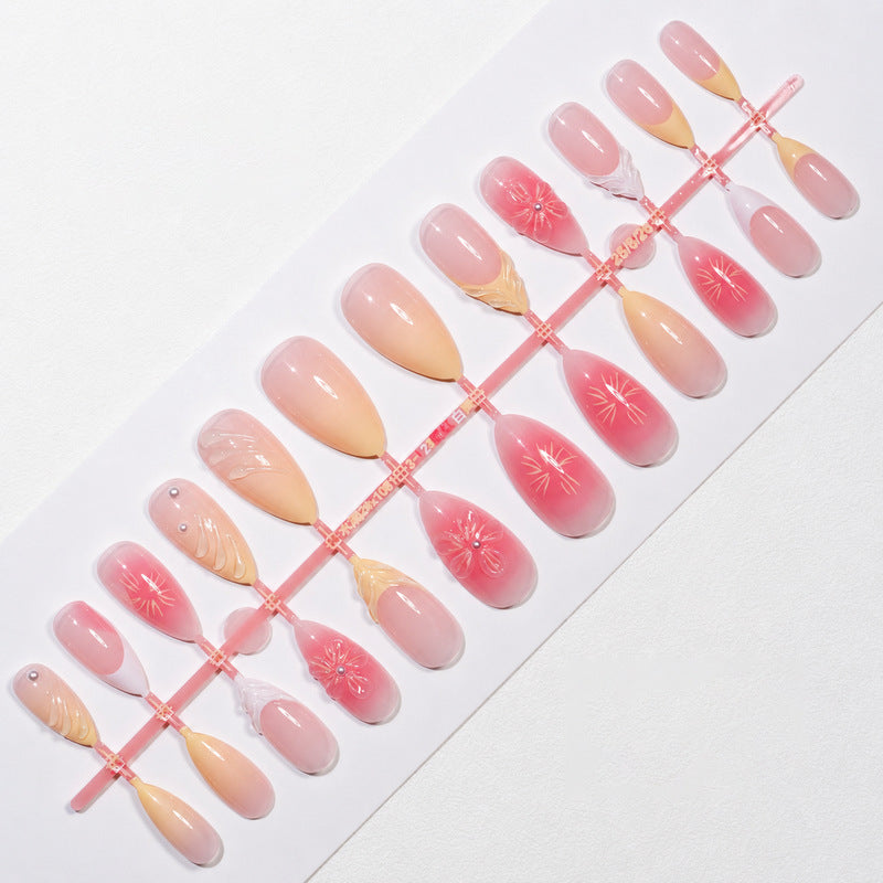 Ongles à Pression Femme Floral Dégradé Chic 5