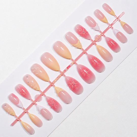 Ongles à Pression Femme Floral Dégradé Chic 5