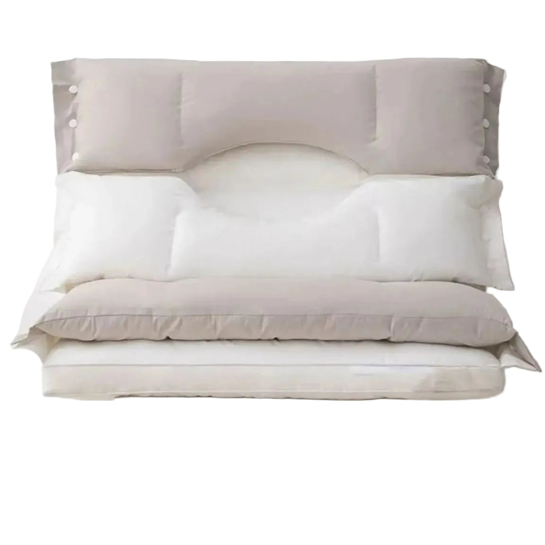 Oreiller Cervical Double Couche Ajustable Pour Confort Optimal À Domicile Et En Voyage 1