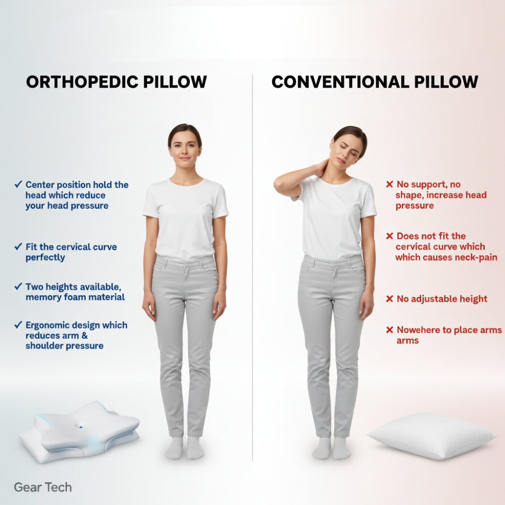 Oreiller Mémoire de Forme Ergonomique Anti-Ronflement pour un Sommeil Réparateur 7