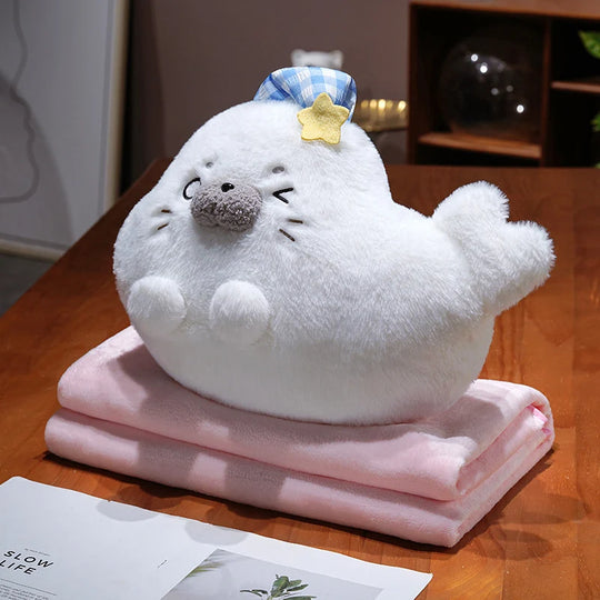 Oreiller Peluche pour Femmes avec Couverture Portable Douce 0