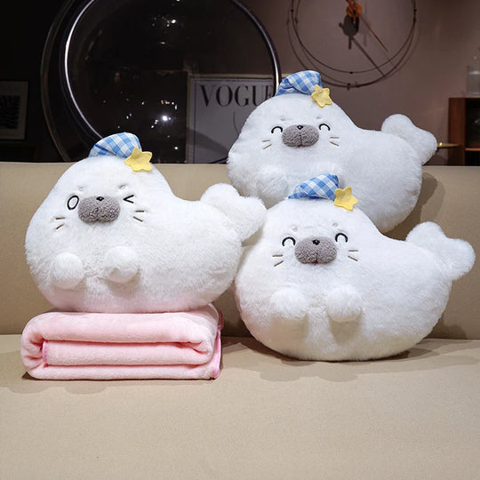 Oreiller Peluche pour Femmes avec Couverture Portable Douce 3