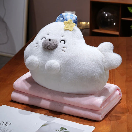 Oreiller Peluche pour Femmes avec Couverture Portable Douce 5