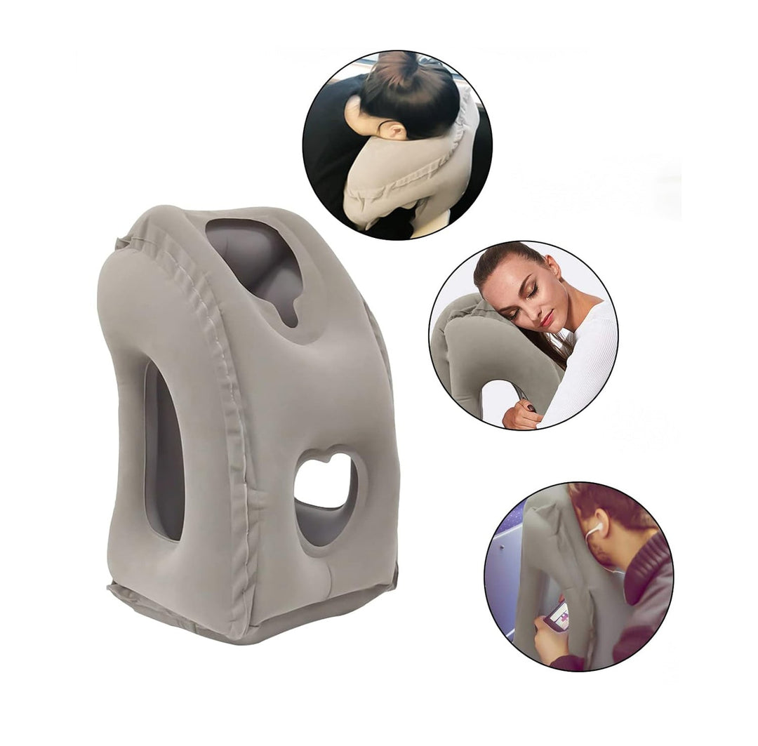 Oreiller de Voyage Gonflable Confortable pour Avion et Train 0