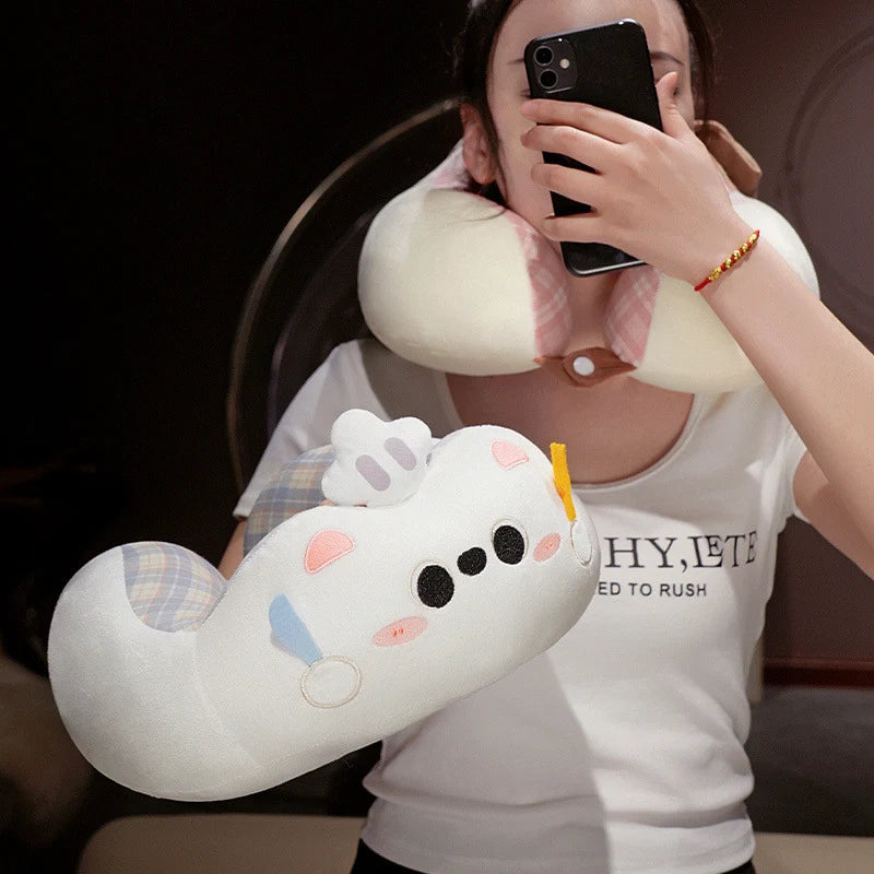 Oreiller de voyage pour enfants avec design visage de chien 3