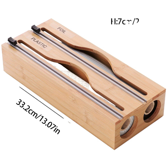 Organisateur de Cuisine en Bois 2 en 1 avec Cutter 0