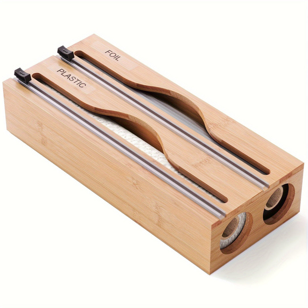 Organisateur de Cuisine en Bois 2 en 1 avec Cutter 1