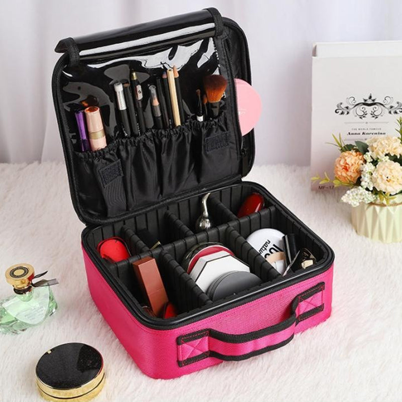 Organisateur de Maquillage Portable avec Compartiments Réglables pour Rangement Pratique 7