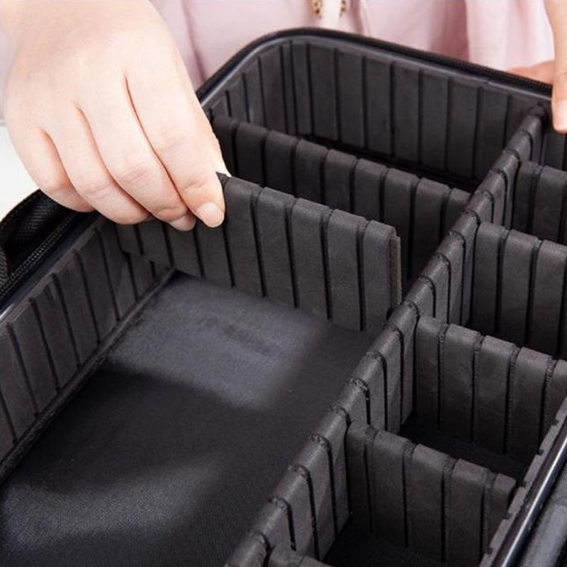 Organisateur de Maquillage Portable avec Compartiments Réglables pour Rangement Pratique 8