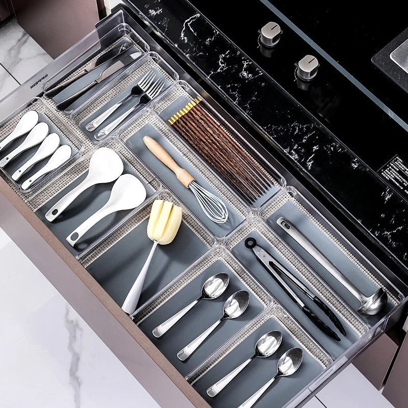 Organisateur de Rangement Étroit Transparent pour Cuisine et Réfrigérateur 1