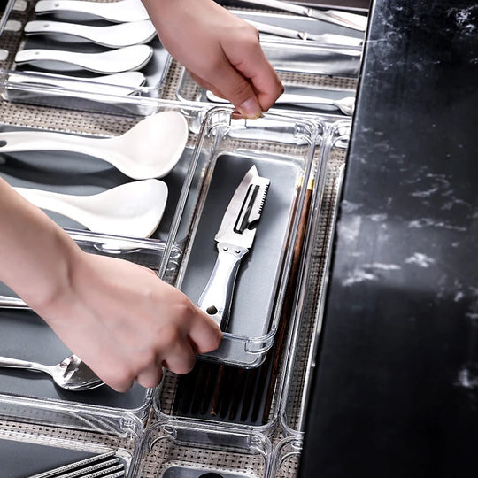 Organisateur de Rangement Étroit Transparent pour Cuisine et Réfrigérateur 2