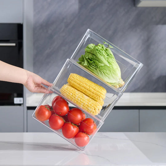 Organisateur de Tiroir Transparent Empilable pour Cuisine et Bureau 4