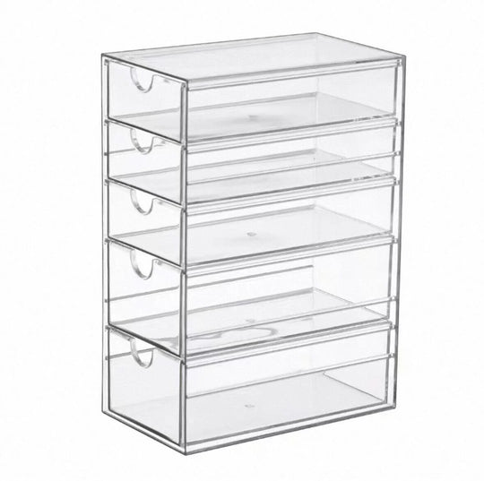 Organisateur de Tiroir Transparent à 5 Compartiments pour Maquillage et Bureau 0