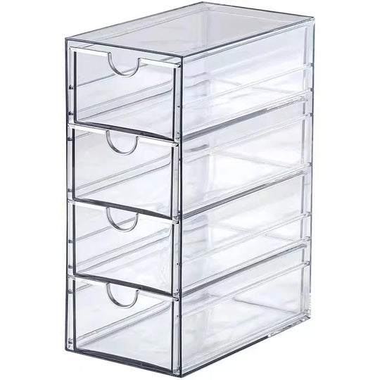 Organisateur de Tiroir Transparent à 5 Compartiments pour Maquillage et Bureau 2