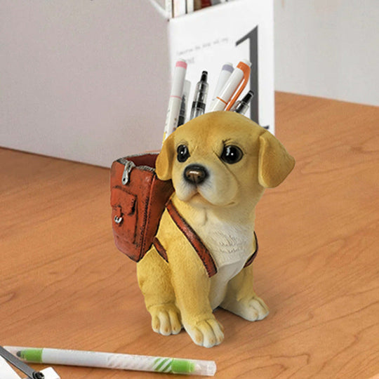 Organisateur de bureau pour femme porte-stylo chiot décoratif 2