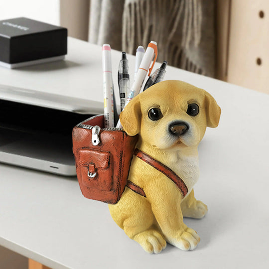 Organisateur de bureau pour femme porte-stylo chiot décoratif 3