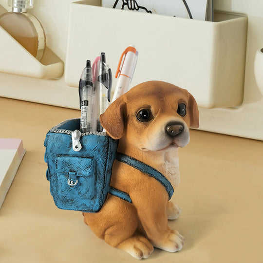 Organisateur de bureau pour femme porte-stylo chiot décoratif 4