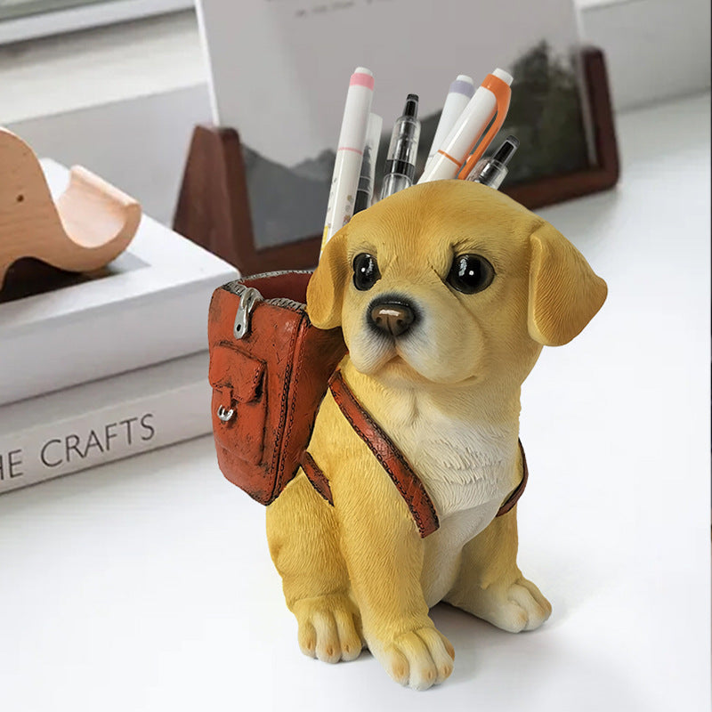 Organisateur de bureau pour femme porte-stylo chiot décoratif 6
